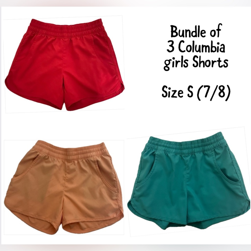 Bundle of 3 Columbia girls Relaxed Fit Shorts Athletic Style**Good condition**